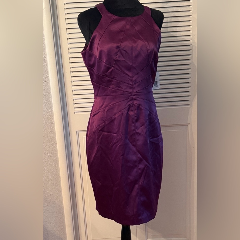 Jessica Simpson Purple Satin Midi Dress